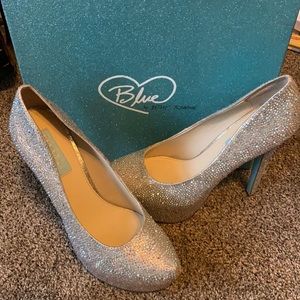 Crystal rhinestone Betsey Johnson heels champ fab Sz 10 New wedding shoes